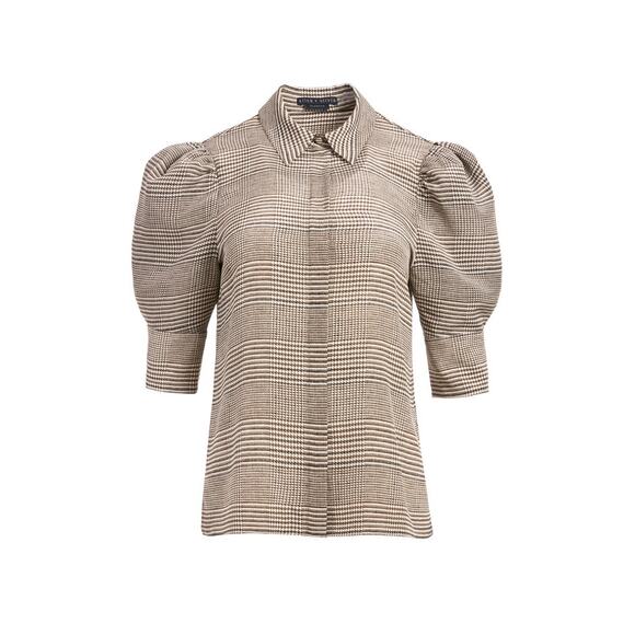 Alice + Olivia Tops - NWT Alice + Olivia Willa Scrunch Sleeve Silk Blouse Size Large